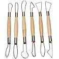 SHB 6 PCS Useful Clay Carving Tools Regular Flat Wire Cutter DIY Sculpture Clay Pottery Sculpture Tools Set