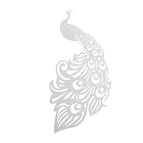 ROSENICE 50 Stück Tischkarten Namenskarten Platzkarten Hochzeit Party Tischdekoration Weiß Pfau