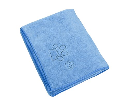 Winthome Microfibra Toallas de baño para Mascotas, Limpieza Perros y Gatos 77x127cm (Blue)