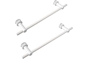 Meykoers Porte-Serviettes pour radiateur de Salle de Bain, Fixer la Barre Porte-Serviettes Directement sur Le radiateur à Serviettes, Longueur : 460 mm (Blanc, 2 pièces)
