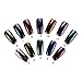 Nail Powder Mirror DANCINGNAIL 12 Colors 12 bottles Magic Mirror Chrome Effect Metallic Powder Set Nail Art Additive Pigment Sliver With 12pcsDual-head Sponge Pen