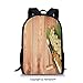 Produktbild Green Brown,Design Kids Print Backpack Schoolbag Book Bag Teenagers(17.3") Wine Bottle and Bunch of Grapes on Wooden Table Background Romantic Italian Dinner Theme