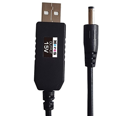 MERES USB Ladungskabel anschließen für Amazon Echo – USB 5V zu DC 15V Netzkabel für Amazon alexa echo zubehör machen die Echo Portable (schwarz) - 7
