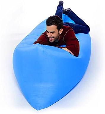 Portable Air Sofa Inflatable Couch - GreForest Inflatable Couch (2017 New Design) Inflatable Lounger Couch Blue Portable Waterproof Outdoor Air Sofa For Travelling, Camping, Beach Leisure, Water Play, Both And Land And Water  Including Mesh Side Pocket, Heavy-Duty Materials, Drawstring Carry Bag