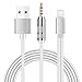 Price comparison product image VIMVIP Lightning to 3.5mm Auxiliary Audio Cable (3ft / 1.2m) Aux Cable with USB Charger for iPhone 7 / iPhone 7 Plus, Home / Car Stereos and More-Silver