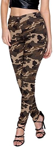 EnviousFashion New Womens Plus Size High Waisted Skinny Fit Stretch Jeans Jeggings (10, Camouflage)