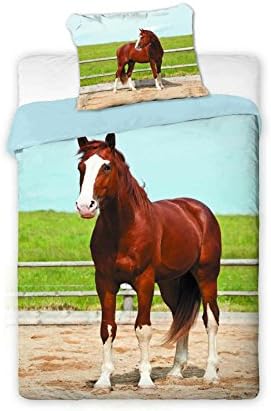 Horse Animal Single Duvet Cover Set 100% Cotton By BestTrend®