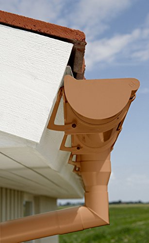 Inefa Rinnenhalter NW 68, Braun kastenförmig Kunststoff, Regenrinne, Dachrinne Braun ST - 3