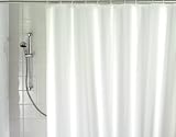 Wenko 19146100 Duschvorhang Uni Weiß - waschbar, mit 12 Duschvorhangringen, 100% Polyester, Weiß