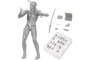 AROYEL Figurines d'action Body-Kun DX et Body-Chan DX en PVC SHF pour enfants, cadeau de collection, modèle de mannequin de dessin pour artistes (homme gris)