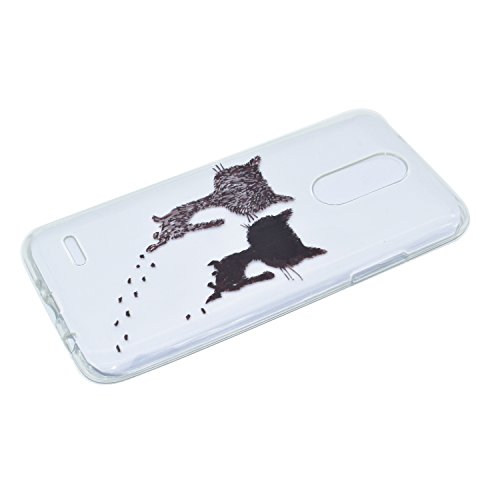 Silikon Hülle für LG K8 2017,Transparent Handyhülle für LG K8 2017,Leeook Crystal Clear Ultradünn Schale Bumper Schutzhülle Braun Katze Malerei Muster Durchsichtig Kratzfeste Scratch-Resistant Weich Tpu Protective Abdeckung Case Etui Cover für LG K8 2017 + 1 x Schwarz Eingabestift-Clear,Braun Katze - 3