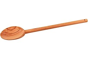 Fackelmann 30850 Cuillère de Cuisine Ronde 30cm en Bois d'olivier, Marron, 30 x 7,8 x 1,2 cm
