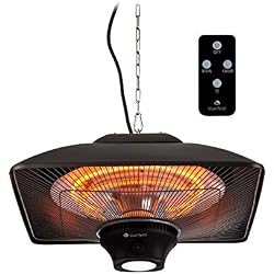 blumfeldt Heat Square Chauffage Infrarouge avec télécommande - Chauffage rayonnant de terrasse, 800-2000 W, Technologie IR ComfortHeat, Utilisation en extérieur, Noir
