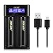 Produktbild InLife GOLISI i2 intelligentes Akku-Ladegerät, mit LCD Bildschirm, 2 Einstellbaren Universal-Buchsen, und USB-Kabel, fit für Lithium-Ion 18650/21700/26650 / Ni-mh / Ni-cd / AAA / AA