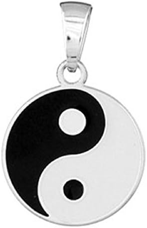 Helios Jewellery – Sterling Silver Yin Yang Pendant with 50 cm chain – Rhodium Plated 925 Sterling Silver – 3gr – Brand New