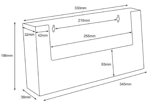 Pack Of Ten Wall Mounted Brochure Holders For A4 In Landscape Display
