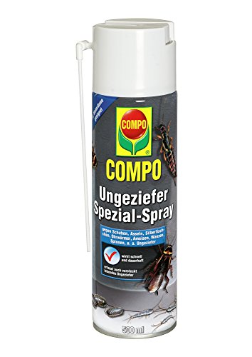 COMPO Ungeziefer Spezial-Spray, Insektizid u.a. gegen Küchenschaben, Asseln, Silberfischchen und Spinnen, 500 ml