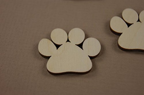30x Hundepfote Tiere Form Holz Basteln Bemalen Dekoration Hund Dog - 3