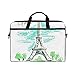 Produktbild Ahomy 14-15,4 Zoll Laptoptasche, Eifel Tower Love Heart Canvas Stoff Laptop Tasche Bussiness Handtasche mit Schultergurt für Damen und Herren