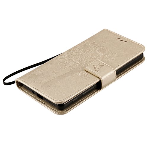 Nancen Tasche Hülle für Sony Xperia X Flip Schutzhülle Zubehör Lederhülle mit Silikon Back Cover PU Leder Handytasche im Bookstyle Stand Funktion Kartenfächer Magnet Etui Schale - 5