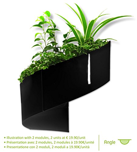 Modul'Green – Designer blumentopf für Wände – drinnen & draußen - schwarz