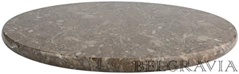 Belgravia Marble Stone Kitchen Round Chopping Serving Board Worktop Saver Food Cutting Cheese Cake Round Board Platter (12", Fossil Grey)