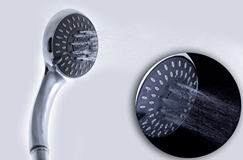 Duschhandbrause, Dusch Handbrause Duschkopf verchromt, hochwertig, extra leicht, 5 Dusch-Funktionen - 3