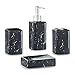 Produktbild Zeller 18283 Bad-Accessoires-Set Marmor, 4-tlg, Keramik, schwarz