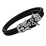 Epinki Edelstahl Unisex Armband Engel Form Herrenarmband Punk Armschmuck Schwarz
