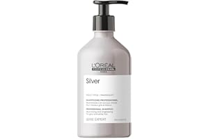 L'ORÉAL PROFESSIONNEL PARIS L'Oréal Professionnel, Shampoing Violet Déjaunissant & Raviveur d'Éclat, Cheveux Blancs ou Gris, Elimine les Reflets Jaunes et Cuivrés, Apporte Douceur & Brillance, Silver, Serie Expert