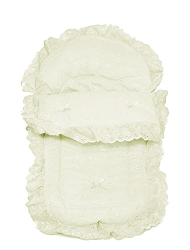 Broderie Anglais Car Seat Foot Muff Cream
