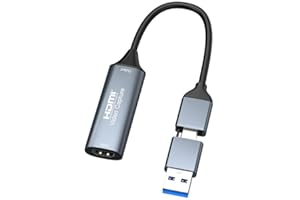 DUOBAGMA Video/Audio Capture Card, 4K HDMI auf USB C/A Capture Card, Full HD 1080P Video Grabber für Gaming Rekorder Livestreaming, kompatibel mit Switch PS5 PS4 Xbox TV Stick Camera PC Mac
