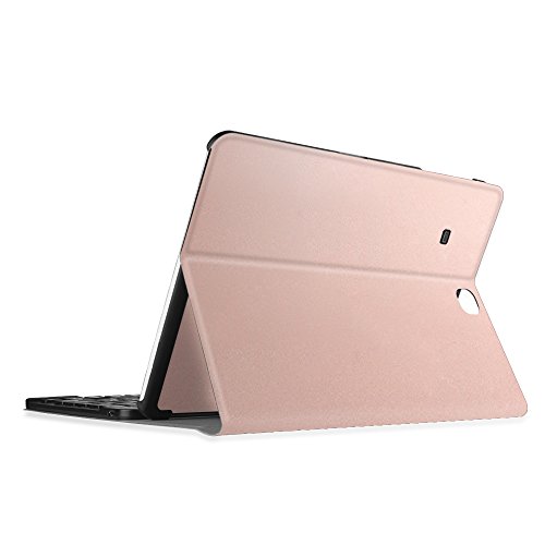 Fintie Blade X1 Samsung Galaxy Tab E 9.6 Bluetooth Tastatur Hülle Keyboard Case – Ultradünn leicht SmartShell Ständer Schutzhülle mit magnetisch abnehmbar drahtloser Bluetooth Tastatur für Samsung Galaxy Tab E T560N / T561N 24,3 cm (9,6 Zoll) Tablet-PC, Roségold - 9