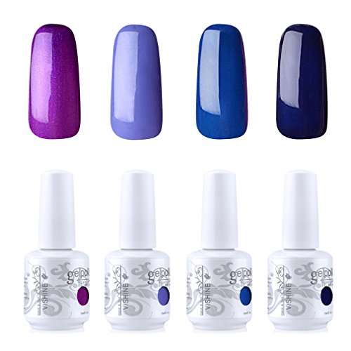 Vishine Gelpolish Nail Art UV LED Gel Nail Polish Soak Off Manicure Kit 4 Colors Set C196