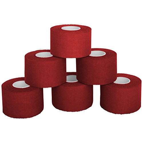 ALPIDEX 6 Vendajes Deportivos de 3,8 cm x 10 m, Color: Rojo