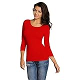 longsleeve rot Weibliche, sehr komfortable Damenbluse mit 3/4 Ärmeln aus weicher und praktischer Viskose.