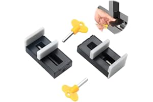 ANYUAN BOY Lot de 2 serrures de fenêtre coulissantes réglables en alliage d'aluminium pour cadre de porte avec clé