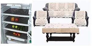 Kuber Industries Circle Design 6 Piece PVC Refrigerator Drawer Mat Set - 19