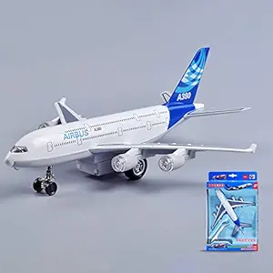 XuBa Kids Mini Colorful Alloy Sound Light Pull Back Modeling Airplane Blue