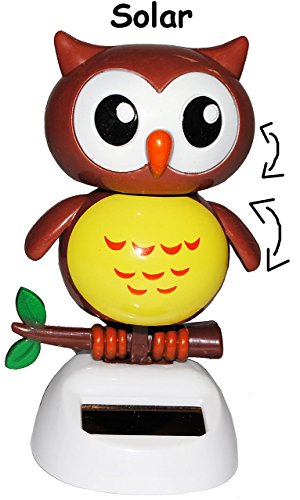 Preisvergleich Produktbild Unbekannt Solar - Wackeltier lustige Eule - Wackelfigur / Wackeleule - Armaturenbrett - Garten - Wetterfest für Außen & Innen - Gartendeko - Solareule - Solarbetrie..