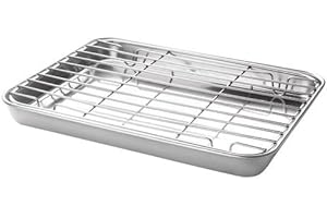 Lacor 15566 podstawowa taca z rusztem do grillowania, stal nierdzewna, wysoka przewodność cieplna, nadaje się do piekarnika, nadaje się do zamrażarki, 26,5 x 20,5 x 2,5 cm