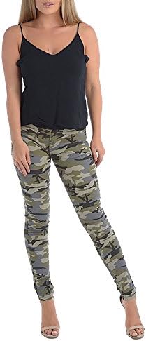 SCO New Womens Ladies Super Skinny Fit Mid Rise Denim Jeans (8, Camouflage)