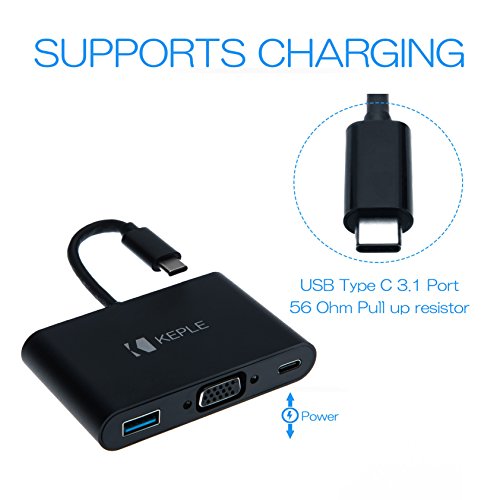 Keple | Typ C Hub für ASUS Transformer 3/Pro/Book t100ha Laptop | 4 in 1 Adapter – HDMI, USB 3.0, Ethernet, PD (Power)) Konverter 4 K Adapter an Monitor/HDTV - 3