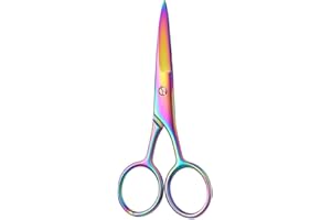 Fixinus Tijeras de bordar con revestimiento de titanio, tijeras de costura pequeñas de acero inoxidable adecuadas para manualidades, bordados, costura, manualidades y uso diario (color, 10 cm)