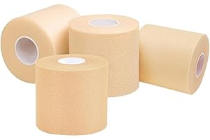 AWINKER 4 Rotoli Salvapelle Sportiva Fasciatura in Morbida Schiuma Poliuretanica, 5 cm x 27 m