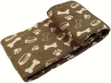 MODERN LARGE FLEECE PET DOG THROW BLANKET MAT BEIGE CREAM 120CM - 47"