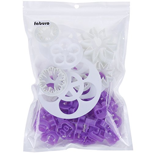 Faburo 52tlg Fondant Ausstecher ,44 Buchstaben Ausstechformen Alphabet Zahlen und 12pc Ausstecher Stempel ,Tortendeko - 6
