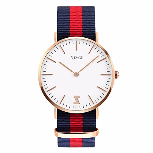ZEMGE Frauen Uhren Ultra Thin Quarz Analog wasserdichte Armbanduhr Unisex Business Casual Einfache Klassische Design Kleid Rose Gold Tone Armbanduhr mit Edelstahl Fall DW Stil 36mm Fall ZC0702W