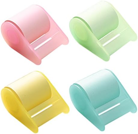 Espoy Roll Sticky Notes Full Adhesive Sticky Paper Notes Post Notes Divider Sticky Paper with Dispenser Holder Pack of 4