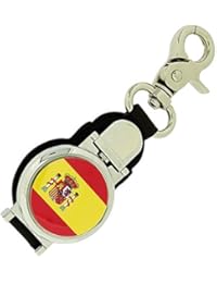 Boxx Gents Spanish Flag Picture Keyring Fob Watch With Magnetic Closure Boxx348